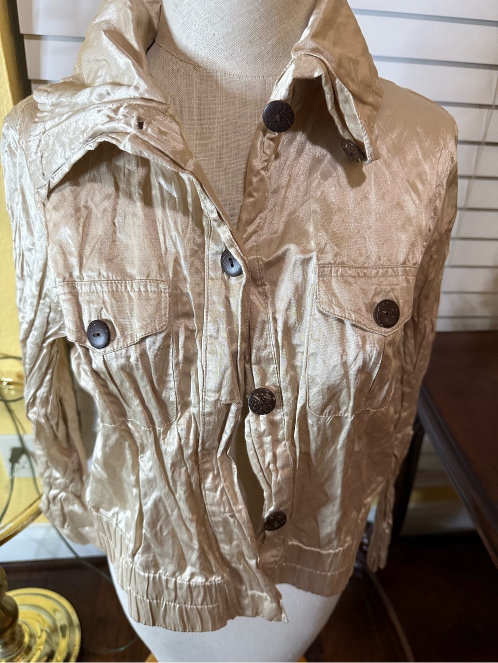 Ruby Rd. Metallic Champagne Utility Jacket